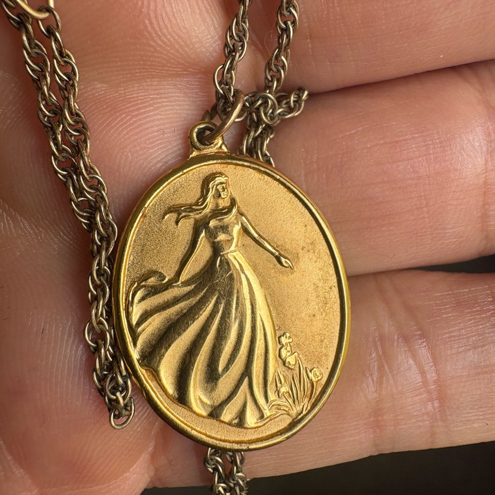 Young Woman Personal Progress Necklace LDS Church Gold Filled Oval Pendant